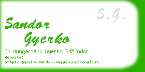 sandor gyerko business card